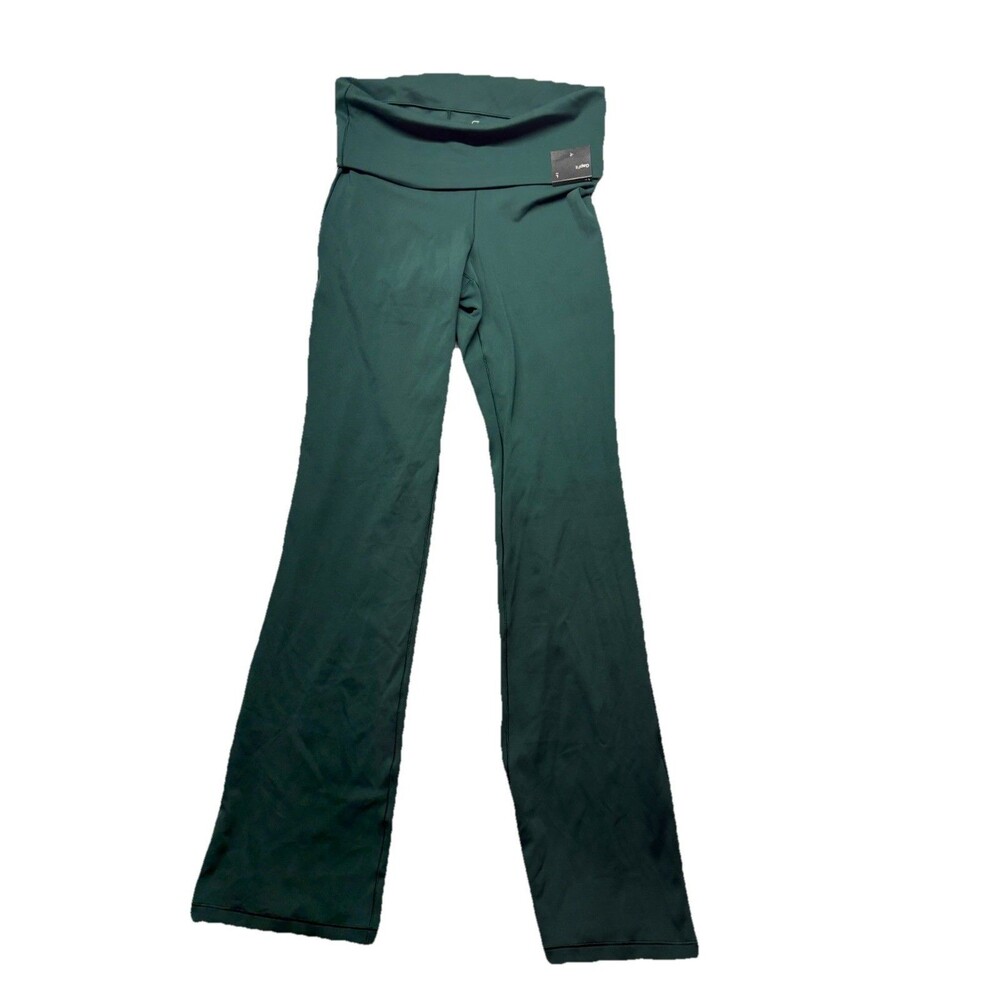 Gap Fit Womens Green Smooth Foldover Mini Flare Leggings Size L Tall NWT